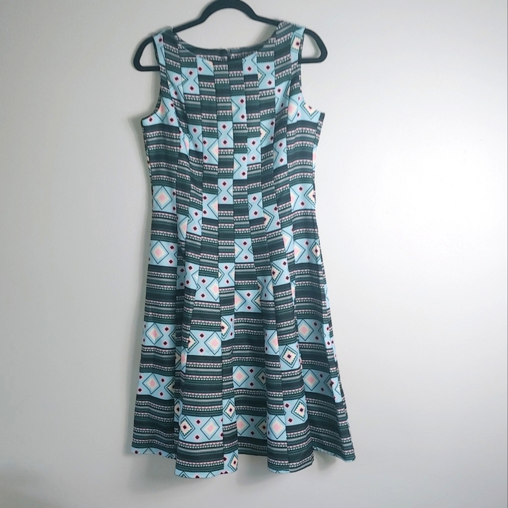 8 Koret Patchwork Stripe Fit & Flare Retro Dress